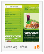 Green Veg Restaurant Menu Card Tri-fold