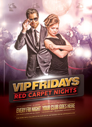 Design Cloud: VIP Fridays Red Carpet Nights Flyer Template