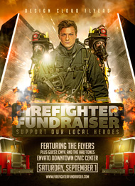 Design Cloud: Fire Fighter Fundraiser Flyer Template