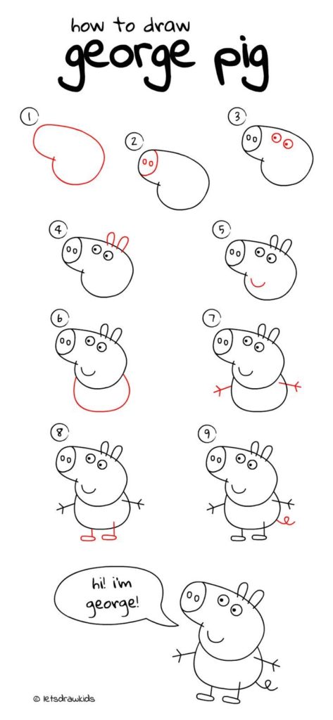 Draw Pattern - Design to draw - Draw Pattern - How to draw George pig ...