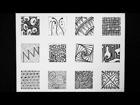 Draw Pattern - Easy Zentangle Doodles - How to Make12 Extra Patterns ...