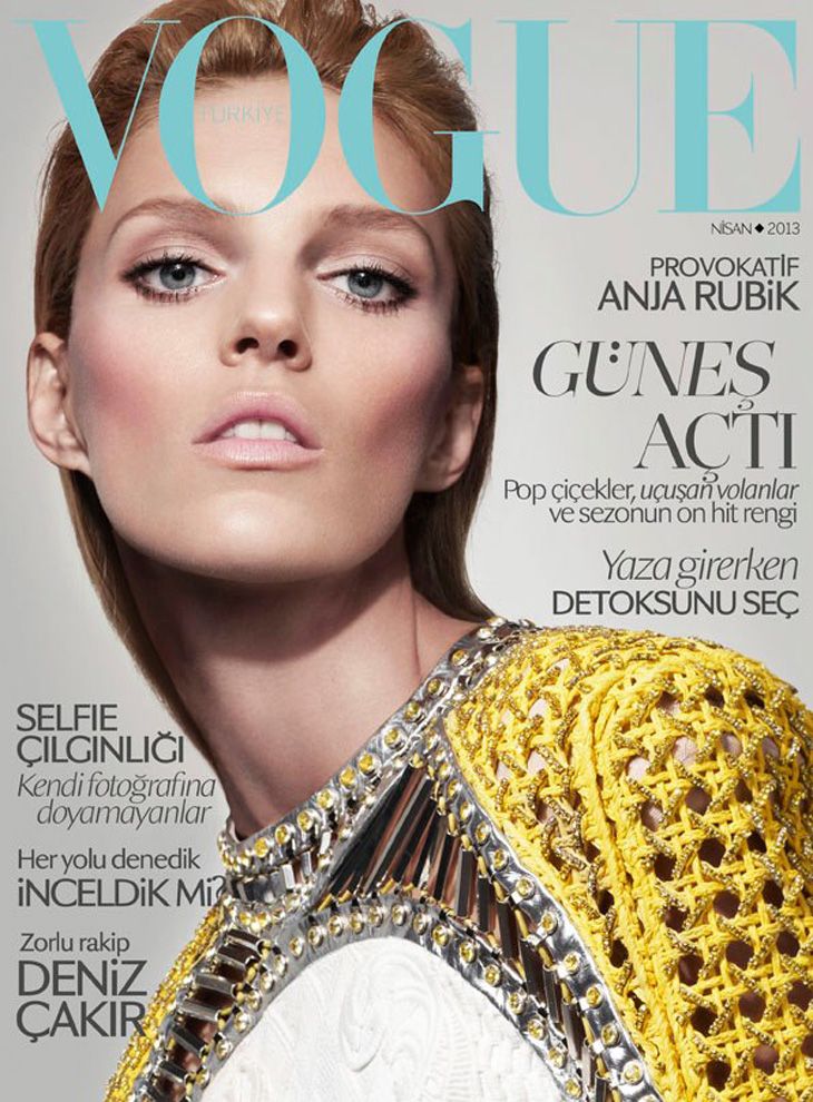 Best Cover Magazine - Anja Rubik poses in Balmain for the April 2013 ...