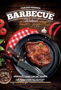 BBQ barbecue restaurant flyer'14