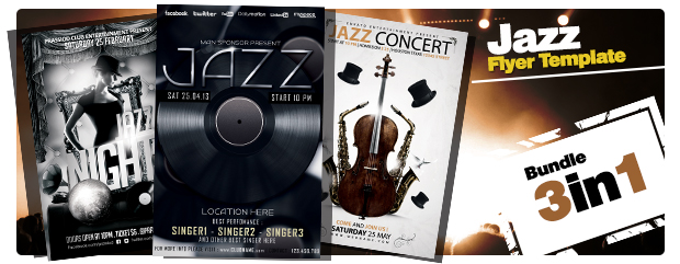 Jazzy Nite Flyer Template - 1
