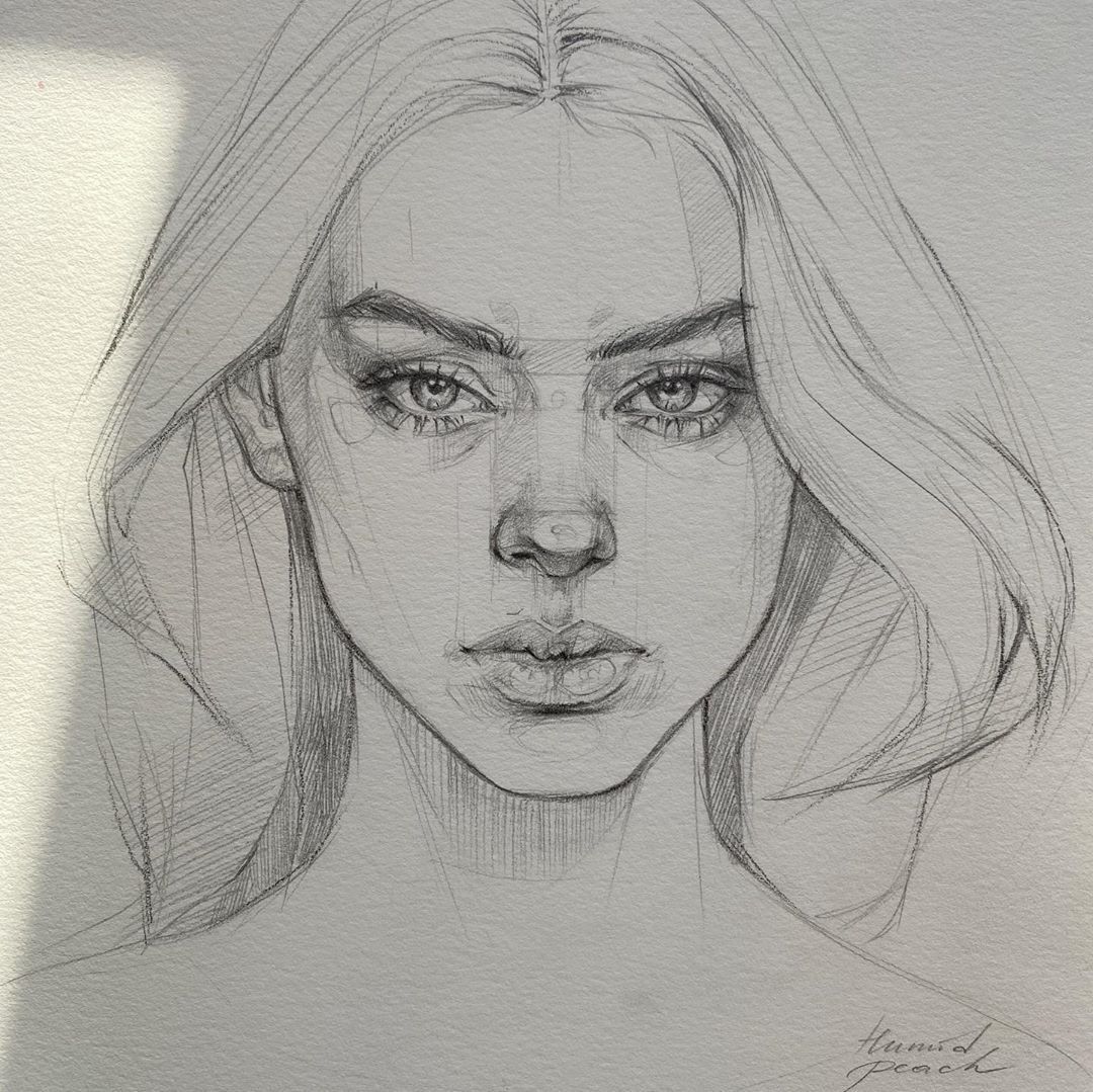face sketch - Image about girl in ART 💕 💌💟 by H e a r t b e a t ...