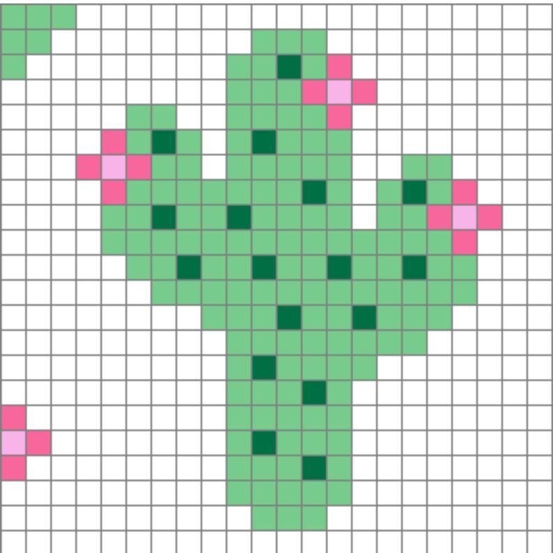 Easy Flower Pixel Art Grid - f5noworld.