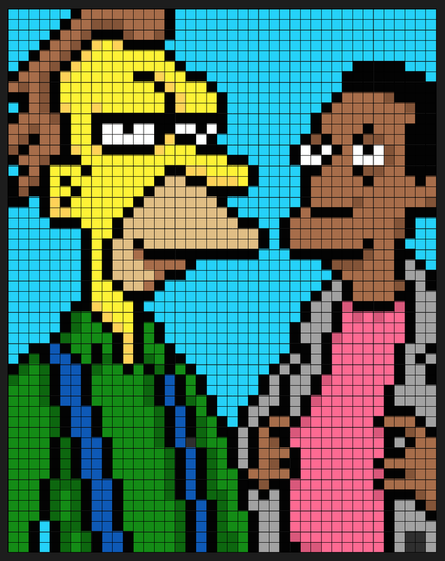 minecraft pixel art grid - Perler Bead Simpsons: Mr Burns, Smithers